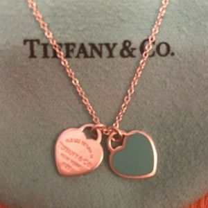 Return to tiffani mini double heart necklace